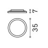 FLY Stropní přisazené svítidlo, těleso hliník, povrch bílá, difuzor plast, LED 26W, neutrální 4000K, 4200lm, 230V, IP40, tř.1, rozměry d=350mm, h=70mm. náhled 3