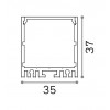 VISION Hliníkový profil pro přisazenou nebo závěsnou instalaci LED pásků, povrch bílá, rozměry 35x37mm, délky l=2m. náhled 3