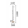 PRITE FL 5x15W G9 Stojací lampa, základna kov, povrch mosaz a černá, dif sklo opál, pro žárovku 5x15W, G9, 230V, IP20, tř.1, rozměry d=300mm, h=1600mm. náhled 3