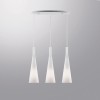KONO-3, 3x60W E27 Závěsné svítidlo, základna kov lineární, povrch bílá, difuzor sklo opál mat, pro žárovku 3x60W, E27, 230V, IP20, sklo d=140mm, závěs l=1100mm lze zkrátit, základna 620x170mm, náhled 1