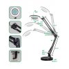 LED 12W CCT Stolní lampa s lupou, zvětšení 5x, nast. směr svícení, hliník, černá, dif. plast opál, LED 12W, 1200lm, nast. teplota CCT teplá 3000K-denní 6500K, dotyk. stmív, vstup 5V/2A, IP20, d=105mm, h=700mm. náhled 7