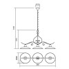 GERTI 3x42W E27 Závěsné svítidlo, základna kov, stínítko kov, povrch mosaz antická zašlá, pro žárovku 3x42W, E27, 230V, IP20, tř.1. rozměry d=290mm h=610mm, včetně závěsu h=1130mm, lze zkrátit náhled 3