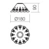 SASA3 Stínítko pro svítidlo, těleso keramika, povrch bílá glazůra s perforováním, rozměry d=310mm h=115mm náhled 2