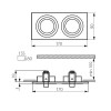 LAIDY RECR1 Vestavné svítidlo bodové, čtvercové, výklopné +-30°, těleso hliník, povrch broušený hliník, 2x50W, GX5,3, 12V, IP20, 90x170mm náhled 3