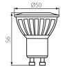 LED žárovka MAT 3W GU10 ES50 denní 5700K VÝPRODEJ Světelný zdroj žárovka LED 3W, GU10 ES50, denní 5300K, 270lm/cca 15W žár, Ra80, vyzř úhel 65°, 230V, d=50mm, l=56mm, stř.život 2000h, 15000x zap/vyp náhled 2