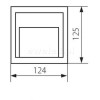 ALGETHI LED čtverec Nástěnné svítidlo, materiál plast, povrch šedá, ochranné sklo PC, LED 1,1W, 30lm, denní 6500K, 230V, IP65, IK09, tř.2, rozměry 135x124x28mm, svítí dolů náhled 3