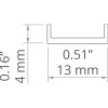 DF13B Difuzor k profilu pro LED pásky nacvakávací, materiál plast, opál mléčný, propustnost 67%, rozměry 13x4mm, l=1000mm náhled 2