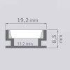 PROLED-16 VESTAVNÝ HLINÍKOVÝ profil pro LED pásek Vestavný podlahový, pochozí hliníkový profil, pro LED pásky šířky max w=10mm, rozměry 19,2x8,5mm, l=2m náhled 6