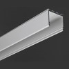 HF PŘISAZENÝ HLINÍKOVÝ profil pro LED pásek Přisazený/vestavný bezrámečkový profil, materiál hliník, povrch elox šedostříbrná, pro LED pásek šířky max w=24mm, rozměry l=2m, 26x24,5mm náhled 1