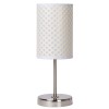 MODA Stolní dekorativní lampa, základna chrom broušený, stínítko textil ornament, povrch bílá, pro žárovku 1x60W, E27, 230V, IP20, tř.2. rozměry: 130x130x370mm, ovladač na kabelu náhled 4