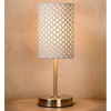 MODA Stolní dekorativní lampa, základna chrom broušený, stínítko textil ornament, povrch stříbrná, pro žárovku 1x60W, E27, 230V, IP20, tř.2. rozměry: 130x130x370mm, ovladač na kabelu náhled 7