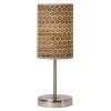 MODA Stolní dekorativní lampa, základna chrom broušený, stínítko textil ornament, povrch bílá, pro žárovku 1x60W, E27, 230V, IP20, tř.2. rozměry: 130x130x370mm, ovladač na kabelu náhled 3