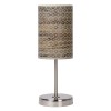 MODA Stolní dekorativní lampa, základna chrom broušený, stínítko textil ornament, povrch bílá, pro žárovku 1x60W, E27, 230V, IP20, tř.2. rozměry: 130x130x370mm, ovladač na kabelu náhled 6