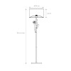 MONKEY FL 1x60W, E27 Stojací lampa, těleso kov, povrch černá a zlatá, stínítko textil hnědá, pro žárovku 1x60W, E27, 230V, IP20, rozměry stínítko: d=350mm, h=240mm, lampa: h=1500mm, vypínač na kabelu. náhled 2