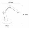 PRACTICO Stolní lampa, nastavitelný směr svícení, materiál plast, povrch černá, LED 10W, 430lm, CCT teplá 2700K, neutr 4000K, denní 6500K, stmív, IP20, tř. 1, rozměry h=475mm, vč dotykového vypínač na tělese. náhled 3