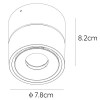 YUMIKO Stropní přisazené bodové svítidlo, nastavitelný směr svícení, těleso kov, povrch bílá, LED 8W, 626,8lm, teplá 2700K, stmívatelné TRIAC, 230V, IP20, tř. 2, rozměry d=78mm, h=82mm. náhled 4