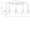 SWAPP Závěsné svítidlo, lustr, těleso kov, povrch černá, pro žárovku 5x40W, E27, 230V, IP20, rozměry hlavice d=115mm, h=200mm, délka kabelu l=2300mm. náhled 2