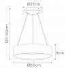 TALOWE Stropní závěsné svítidlo, těleso kov, povrch černá, LED 39W, 2340lm, teplá 3000K, stmívatelné TRIAC, 230V, IP20, tř. 1, rozměry: d=600mm, h=110mm, vč. závěs lanka h=1420mm, lze zkrátit. náhled 3