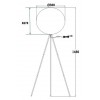 LOURES FL Stojací lampa, těleso kov, povrch bílá, stínítko peří, pro žárovku 1x40W, E27, 230V, IP20, tř.1, rozměry hlavice d=500mm, h=470mm, výška lampy h=1480mm. náhled 2