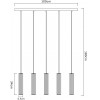 LIONEL Závěsné svítidlo, těleso kov, povrch černá, pro žárovku 5x40W, E27, 230V, IP20, rozměry hlavice d=65mm, h=340mm, šířka l=1000mm, vč závěs kabelu h=1800mm, lze zkrátit. náhled 2