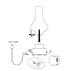 PETROL Stolní lampa, těleso plast tyrkysová, krycí sklo čiré, LED 2W, teplá 3000K, 122lm, stmív. pomocí spínače na tělese, 230V, IP20, tř.3, rozměry d=120mm, h=300mm, pomocí microUSB lze nabíjet. náhled 6