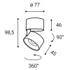 KLIP ON LED 11W Stropní přisazené bodové svítidlo, nastavitelný směr svícení, těleso hliník, povrch bílá/bílá, LED 1x11W, 770lm, teplá 3000K, Ra80, stmív DALI/PUSH, 230V, IP20, rozměry d=77mm, výška: 98,5mm náhled 4