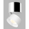 BRON C LED 11W Stropní přisazené bodové svítidlo, nastavitelný směr svícení, těleso hliník, povrch chrom/bílá, LED 1x11W, 770lm, teplá 3000K, Ra80, 230V, IP20, rozměry d=77mm, výška: 98,5mm náhled 1