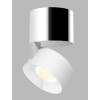 KLIP ON LED 11W Stropní přisazené bodové svítidlo, nastavitelný směr svícení, těleso hliník, povrch chrom/bílá, LED 1x11W, 770lm, teplá 3000K, Ra80, stmív TRIAC, 230V, IP20, rozměry d=77mm, výška: 98,5mm náhled 1