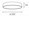 MONO SLIM 60, W Stropní svítidlo, hliník, bílá, difuzor plast opál, LED 60W, 4200lm,  přepínatelná teplota CCT teplá 3000K, neutrální 4000K, Ra80, 230V, IP20, rozměry d=600mm, h=60mm náhled 10