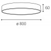 MONO SLIM 80, B Stropní svítidlo, hliník, černá, difuzor plast opál, LED 80W, 5600lm,  přepínatelná teplota CCT teplá 3000K, neutrální 4000K, Ra80, stmív TRIAC, 230V, IP20, rozměry d=800mm, h=60mm náhled 11
