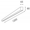 LINO LASER Stropní přisazené svítidlo, těleso hliník, povrch černá, LED 32W, 3600lm, teplá 3000K, stmív. DALI, 230V, IP20, rozměry 1200x85x65mm. náhled 3