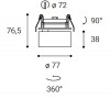 KLIP bílá/chrom Stropní vestavné bodové svítidlo, otočné, nastavitelný směr svícení, těleso hliník, povrch bílá/chrom, LED 1x11W, 770lm, teplá 3000K, Ra80, 230V, IP20, rozměry d=77mm, h=76,5mm náhled 7