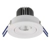 191N Vestavné, stropní svítidlo, výklopné +-20°, těleso hliník, povrch bílá, LED 6W, 650lm, teplá 3000K, Ra80, 230V, IP20, tř.1, rozměry d=92mm, h=61mm náhled 1