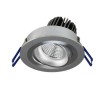 191N Vestavné, stropní svítidlo, výklopné +-20°, těleso hliník, povrch bílá, LED 6W, 650lm, teplá 3000K, Ra80, 230V, IP20, tř.1, rozměry d=92mm, h=61mm náhled 5