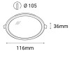 EASY-R Vestavné, stropní svítidlo, základna polykarbonát, povrch bílá, difuzor PMMA opál, LED 18W, 1620lm, teplá 3000K, Ra80, 230V, IP20, tř.1, rozměry d=220mm, h=36mm náhled 5