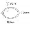 EASY-R Vestavné, stropní svítidlo, základna polykarbonát, povrch bílá, difuzor PMMA opál, LED 18W, 1620lm, teplá 3000K, Ra80, 230V, IP20, tř.1, rozměry d=220mm, h=36mm náhled 7