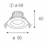 MAX Vestavné, stropní svítidlo, těleso hliník, povrch bílá, LED 8W, 735lm, teplá 3000K, 230V, IP65, rozměry d=80mm, h=40mm. náhled 4