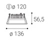 CAV 10W IP44 Casambi Stropní podhledové bodové svítidlo, těleso hliník, povrch černá, LED 10W, 1000lm, teplá 3000K, Ra90, stmív. Casambi, 230V, IP44, rozměry d=103mm, h=56,5mm. náhled 7