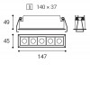 LINEAR bílá Vestavné zápustné svítidlo, těleso hliník, povrch bílá, difuzor plast, LED 5x2W, 1050lm, teplá 3000K, Ra80, 230V, IP20, rozměry 147mm x 45mm náhled 3