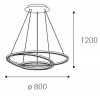 CIRCLE Závěsné svítidlo, 3 smyčky, těleso hliník, povrch bílá, difuzor plast opál PMMA, LED 136W, 8450lm, teplá 3000K, Ra80, stmív DALI/PUSH, 230V, IP20, rozměry d=800mm, vč závěsu l=1200mm lze zkrátit náhled 4