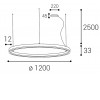 CIRCLE 80 P-Z, B Závěsné svítidlo, hliník, černá, difuzor plast opál, LED 62W, 5540lm, přepín teplota CCT teplá 3000K/neutr 4000K, stmív RF bezdrát, 230V, IP20, tř.1, rozměry d=800mm, vč závěsu l=1200mm lze zkrátit náhled 5