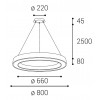 SATURN SLIM 60 P-Z, W Závěsné svítidlo, hliník, bílá, difuzor plast opál, LED 50W, 3900lm, TW Tunable white CCT teplá 3000K, neutr 4000K, Ra80, stmív ZigBee, 230V, IP20, rozměry d=600mm, h=85mm, závěs 2500mm náhled 6