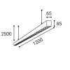 LINO LASER Závěsné svítidlo, těleso hliník, povrch černá, LED 32W, 3600lm, teplá 3000K, stmív. DALI, 230V, IP20,  rozměry 1200x85x65mm, vč závěs lanka h=2500mm, lze zkrátit, svítí nahoru/dolů. náhled 2