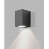 NERO 1x35W GU10 IP65 Nástěnné venkovní svítidlo, základna hliník, povrch černá antracit, difuzor sklo opál, pro žárovku 1x35W, GU10, 230V, IP65, rozměry 70x100x78mm, svítí dolů náhled 1