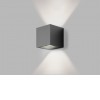 MECHOU 2x4,5W IP65 Nástěnné venkovní svítidlo, základna hliník, povrch černá antracit, krycí sklo čiré, LED 2x4,5W, 2x450lm, teplá 3000K, Ra80, 230V, IP65, rozměry 100x100x100mm, svítí nahoru/dolů náhled 1