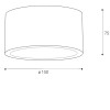 HENA základna Základna pro montáž přisazeného svítidla, materál plast bílý, rozměry d=150mm, h=75mm. náhled 2