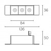 CELLULAR LED 3 FRAMELESS Stropní, vestavné, bodové, bezrámečkové, svítidlo, těleso kov, povrch bílá, komínek bílá, LED 7W, teplá 3000K, 350lm, vyzař. úhel 50°, Ra90, 700mA, UGR<13, IP20, 84x36x50mm náhled 3