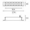 CELLULAR LED 6 FRAMELESS Stropní, vestavné, bodové, bezrámečkové svítidlo, těleso kov, povrch bílá, komínek černá, LED 13W, teplá 2700K, 600lm, vyzař. úhel 50°, Ra90, 700mA, UGR<13, IP20, 164x36x50mm náhled 3