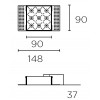 CELLULAR LED 9 FRAMELESS Stropní, vestavné, bodové, bezrámečkové svítidlo, těleso kov, povrch bílá, komínek bílá, LED 20W, teplá 3000K, 1000lm, vyzař. úhel 15°, Ra90, 700mA, UGR<13, IP20, 90x90x50mm náhled 3