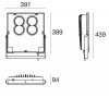 ARCHIT LED 180W, IP66 Reflektor bodový venkovní, těleso hliník, povrch černá, LED 180W, 18636lm, teplá 2700K, vyzař úhel 17°, Ra80, stmívání DALI, 230V, IK08, IP66, tř.1, rozměry 391x389x94mm náhled 2